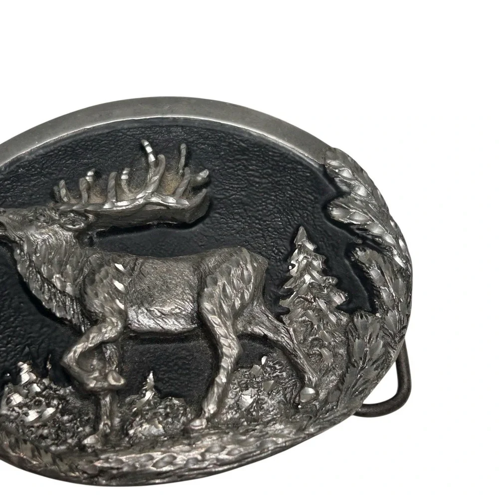 Deer Buck Whitetail Blacktail Mule Hunting 1989 Colorado Silver Star Belt Buckle